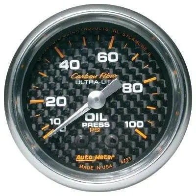 Oil Pressure Gauge (2 1/16, 0-100Psi Carbon Fiber) 1