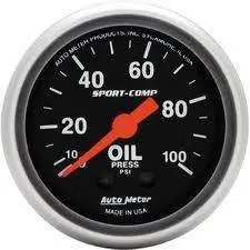 Oil Pressure Gauge (Sport Comp. 0-100 Psi, Mechanical) 1