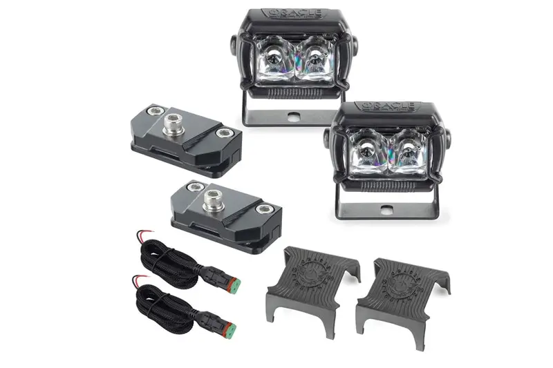 Oracle Universal A-Pillar Hood Mount Brackets W/ Vega Series Spotlights 1