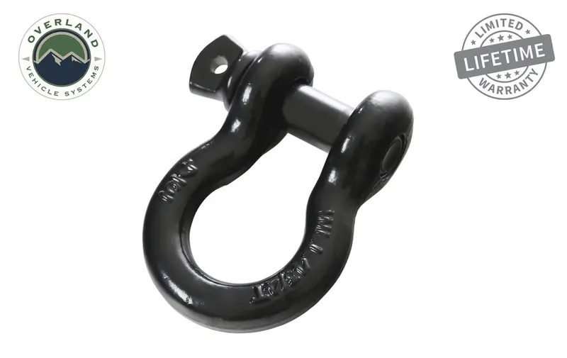 Overland Vehicle Systems 3/4In 4.75 Ton Recovery Shackle, Black 1