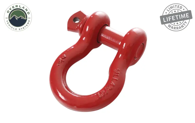 Overland Vehicle Systems 3/4In 4.75 Ton Recovery Shackle - Red 1