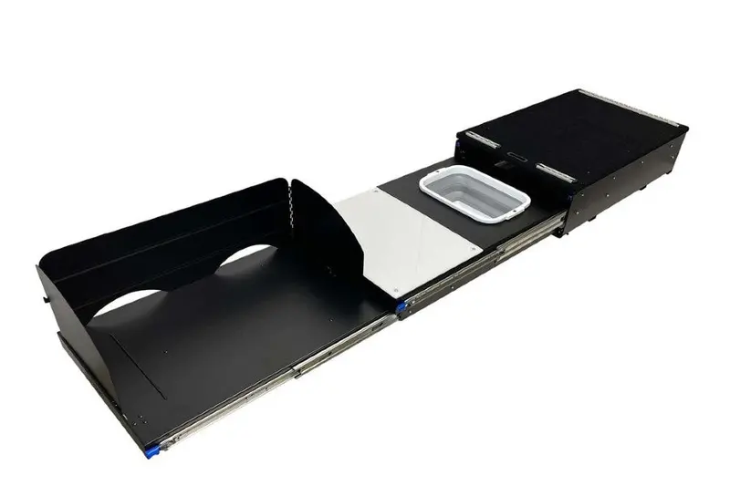 Overland Vehicle Systems Camp Cargo Box Kitchen W/Slide Out Sink Cooking Shelf And Work Station 1