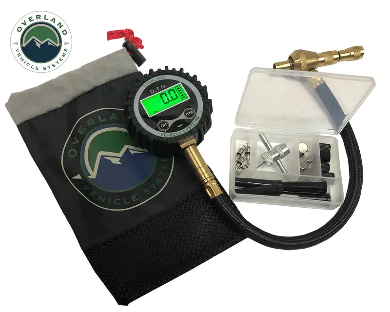 Overland Vehicle Systems Digital Tire Deflator W/ Valve Kit And Storage Bag 1