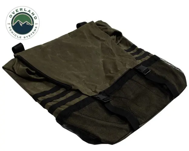 Overland Vehicle Systems Extra Large Trash Bag Tire Mount, Waxed Canvas 1