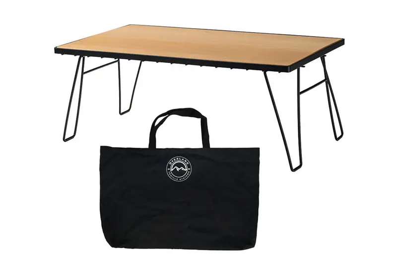 Overland Vehicle Systems Kick It Collapsible Wood Base W/Storage Bag Camp Table 1