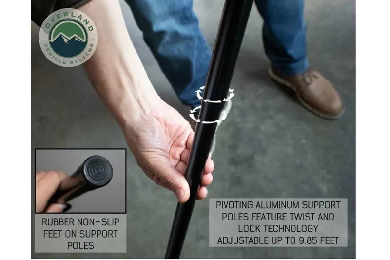 Overland Vehicle Systems Nomadic 180 Extended 3 Meter Tent Poles, 4 Piece Kit 1