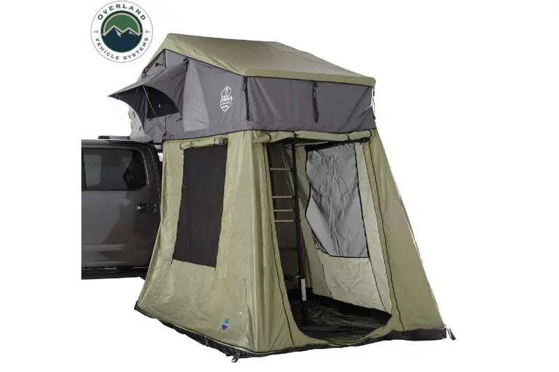 Overland Vehicle Systems Nomadic 2 Roof Top Tent Annex Green Base With Black Floor & Travel Cover 1