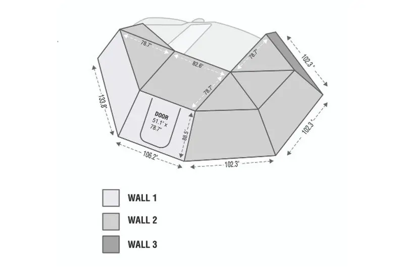 Overland Vehicle Systems Nomadic 270 Awning Walls Kit - Driver Side 1