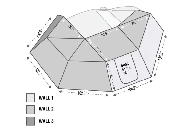 Overland Vehicle Systems Nomadic 270 Awning Walls Kit - Passenger Side 1