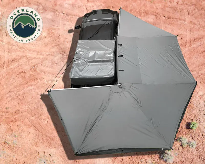 Overland Vehicle Systems Nomadic 270-Degree Awning - Dark Gray W/Black Transit Cover, Passenger Side 1