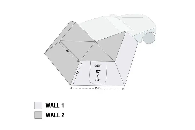 Overland Vehicle Systems Nomadic 270Lt Awning Walls Kit - Passenger Side 1