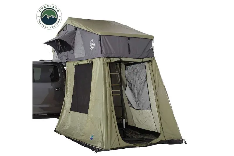 Overland Vehicle Systems Nomadic 3 Roof Top Tent Annex, Green Base With Black Floor And Travel Cover 1