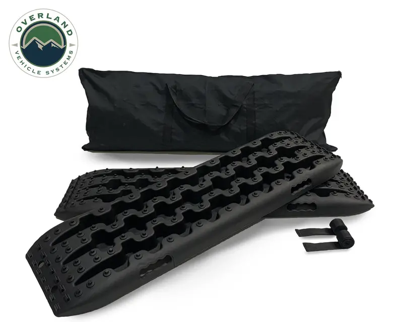 Overland Vehicle Systems Recovery Ramp W/ Pull Strap And Storage Bag - Gray/Black 1