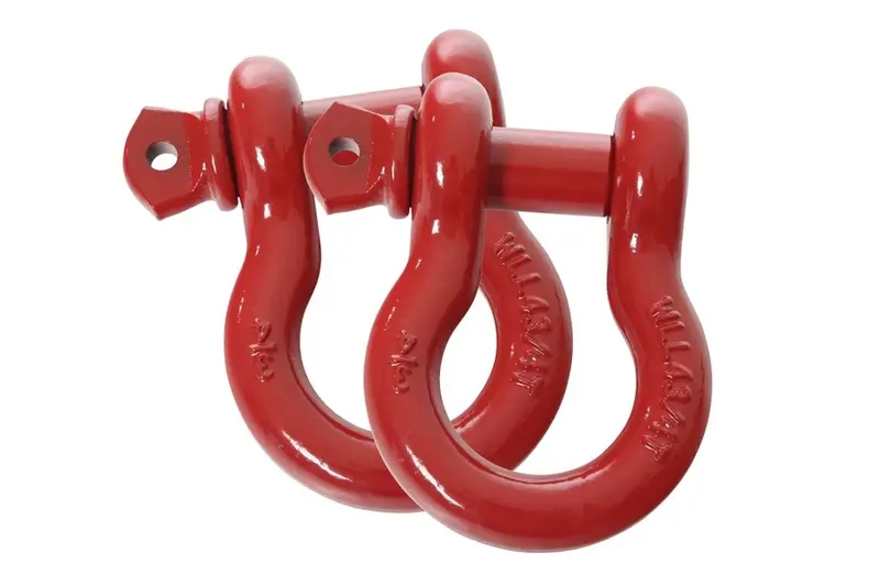 Overland Vehicle Systems Recovery Shackle 3/4In 4.75 Ton Red - Pair 1