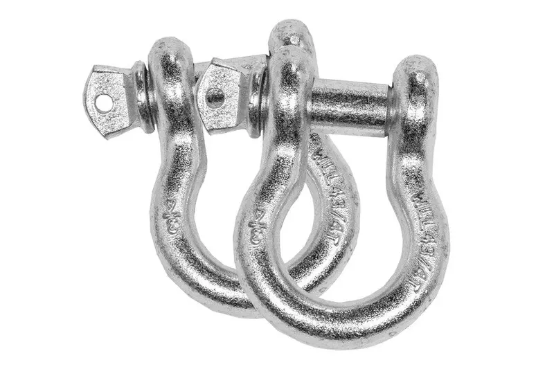 Overland Vehicle Systems Recovery Shackle D-Ring 3/4In 4.75 Ton Zinc - Pair 1