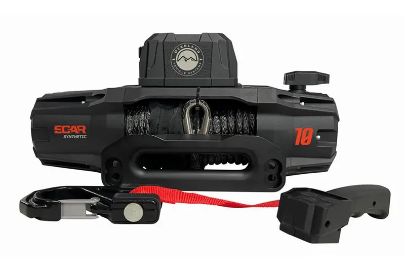 Overland Vehicle Systems Scar 10S Winch W/ Synthetic Rope And Wireless Remote 1