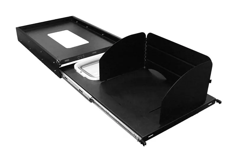 Overland Vehicle Systems Universal Large Refrigerator Tray And Sink Slide - Black 1