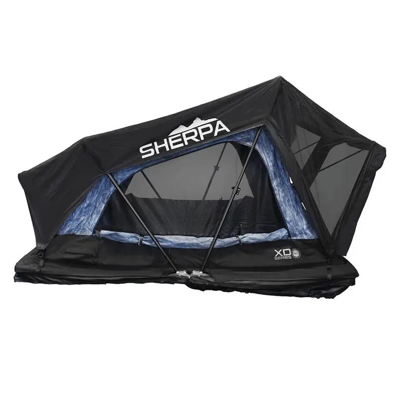 Overland Vehicle Systems Xd Sherpa S3s 3 Person Hybrid Soft Shell Roof Top Tent, Blue Body & Black Rainfly 1