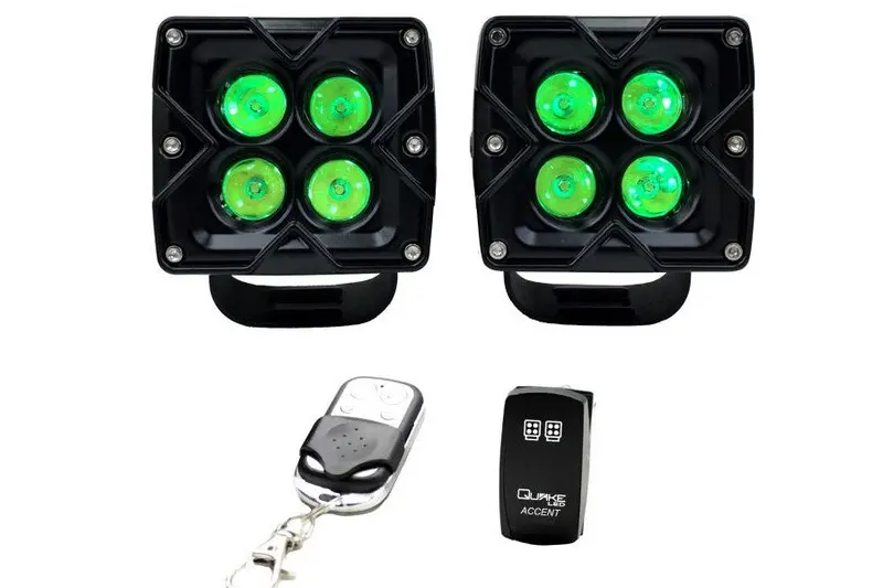 Quake Led 3In Work Light - Spot Beam Pattern - Rgb Accent - Pair 1