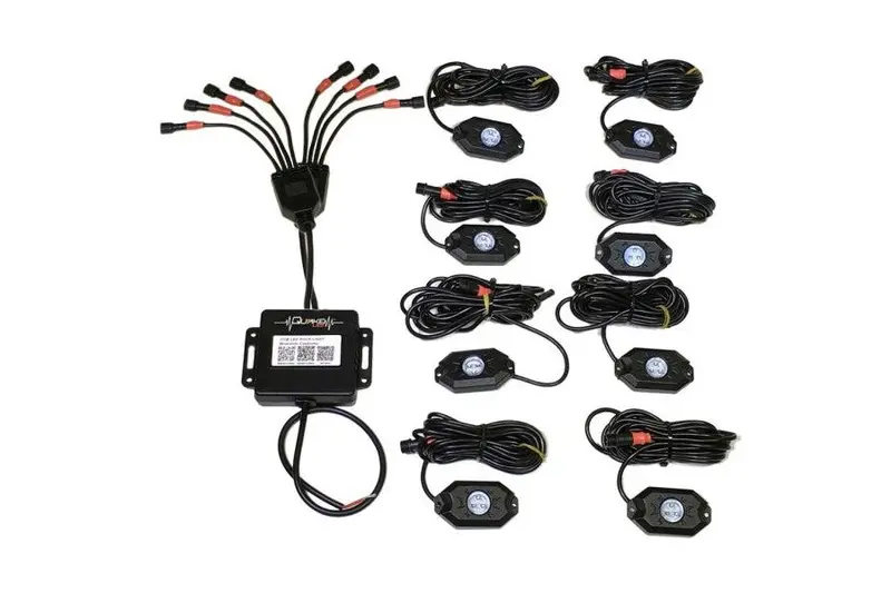 Quake Led 8Pc Rock Lights - Quad Lock - Rgb Accent (Controller Included) 1