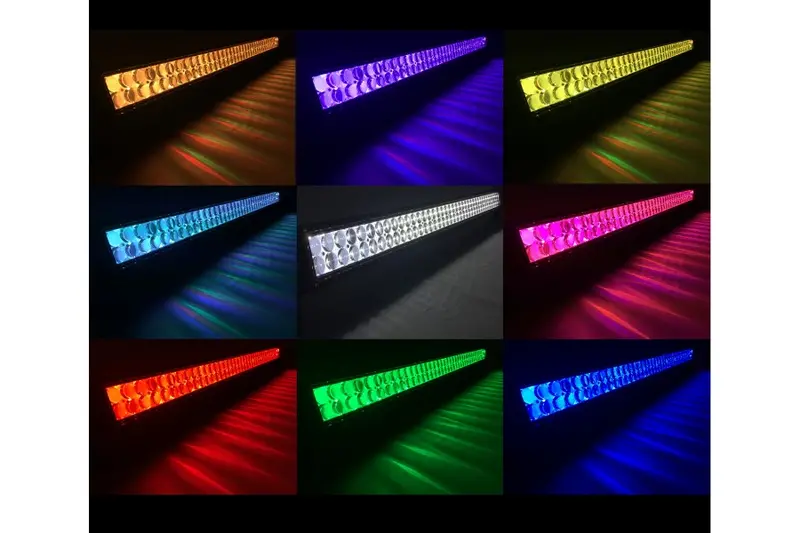 Quake Led Dual Row 8In Lightbar - Quad Lock/Interlock - Ultra Accent Series 2