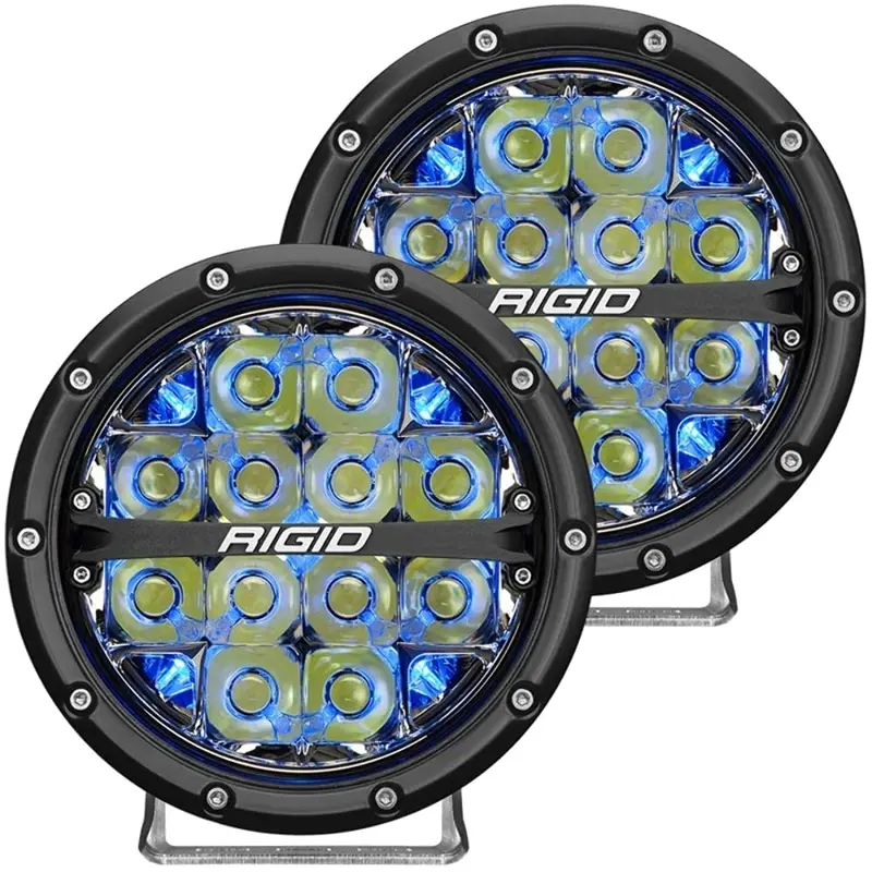 Rigid Industries 360-Series 6In Led Off-Road Drive Beam - Blue Backlight - Pair 1