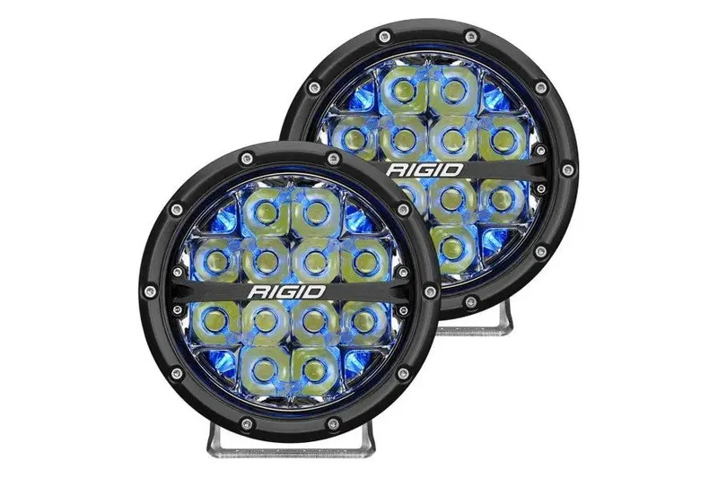 Rigid Industries 360-Series 6In Off-Road Spot Beam - Blue Backlight - Pair 1
