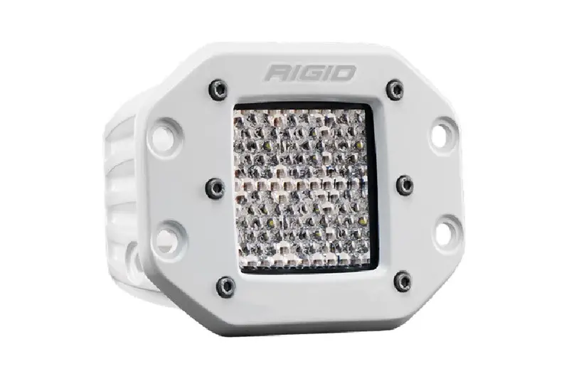 Rigid Industries D-Series Hybrid Light W/ Flush Mount, Diffused Light Pattern - White Housing 1