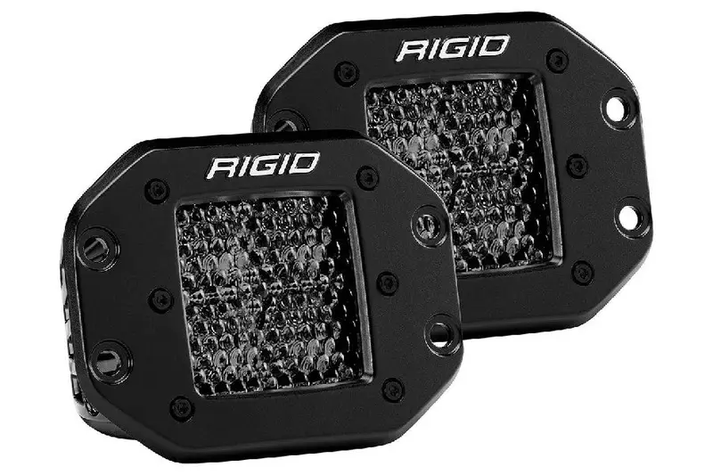 Rigid Industries D-Series Midnight Pro Spot Diffused Led Lights, Flush Mount - Pair 1