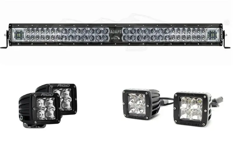 Rigid Industries E-Series Led Light Bar W/ Pair Of D-Series Lights 1