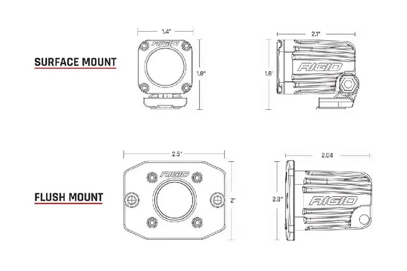 Rigid Industries Ignite Diffused Flush Mount - Black 2