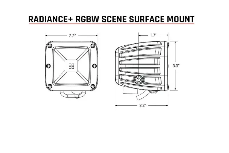 Rigid Industries Radiance+ Scene Rgbw Surface Mount, Pair 2