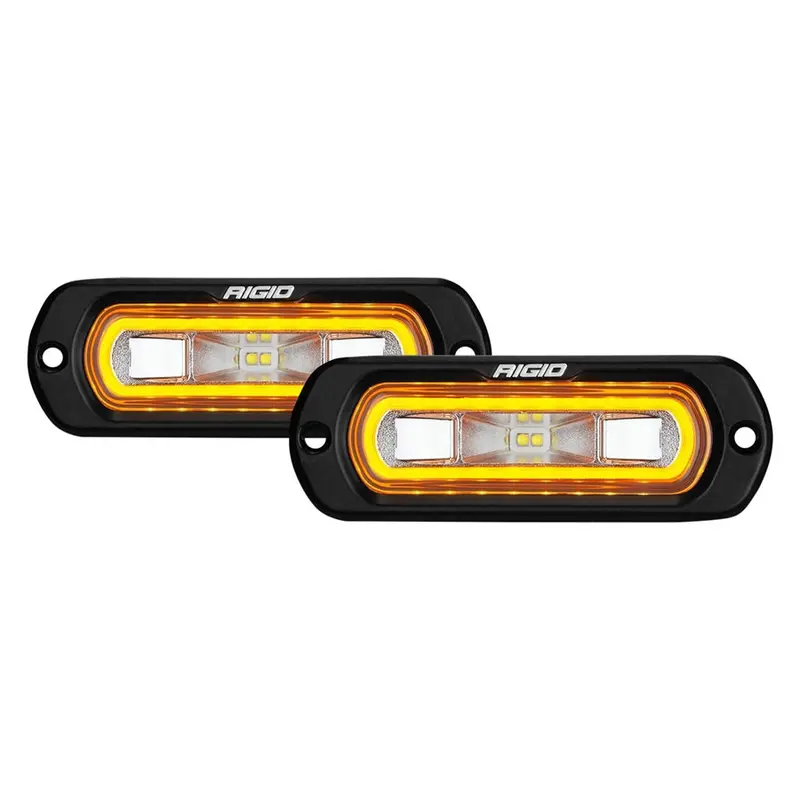 Rigid Industries Sr-L Series Off-Road Spreader Lights - Amber Halo - Pair 1