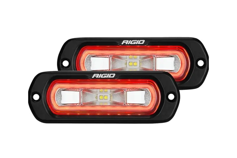 Rigid Industries Sr-L Series Off-Road Spreader Lights W/ Flush Mount - Red Halo - Pair 1