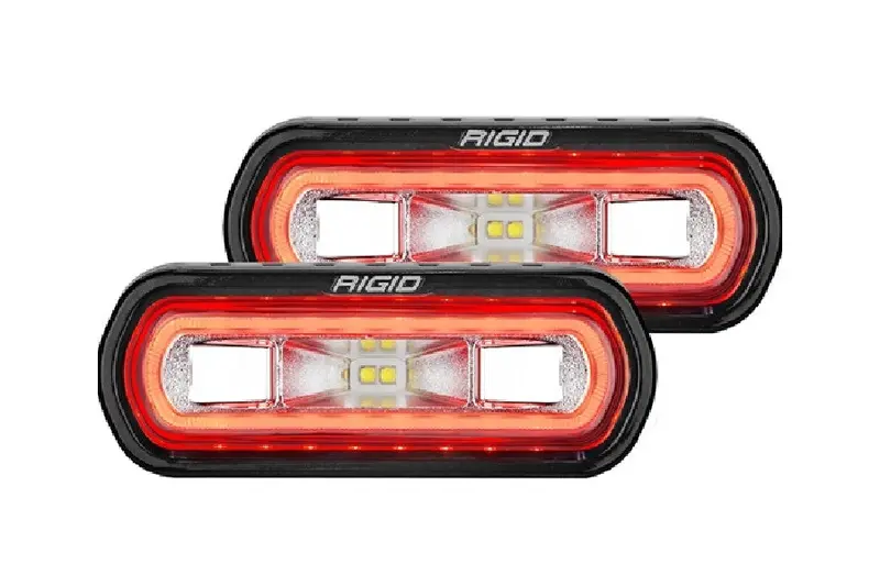 Rigid Industries Sr-L Series Off-Road Spreader Lights W/ Surface Mount - Red Halo - Pair 1