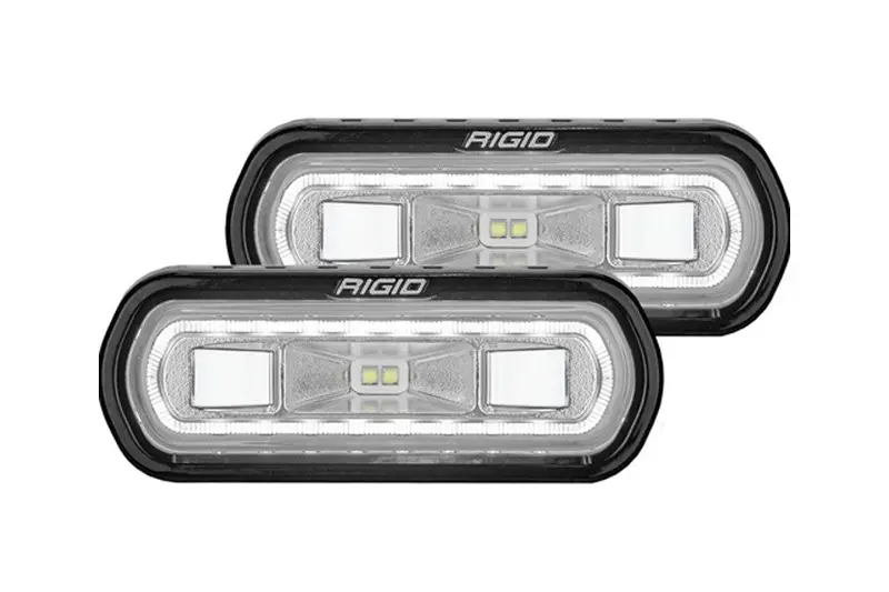 Rigid Industries Sr-L Series Off-Road Spreader Lights W/ Surface Mount - White Halo - Pair 1