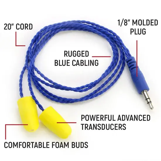 Rugged Radios Alphabud Foam Earbud Speakers - Mono And Stereo 1