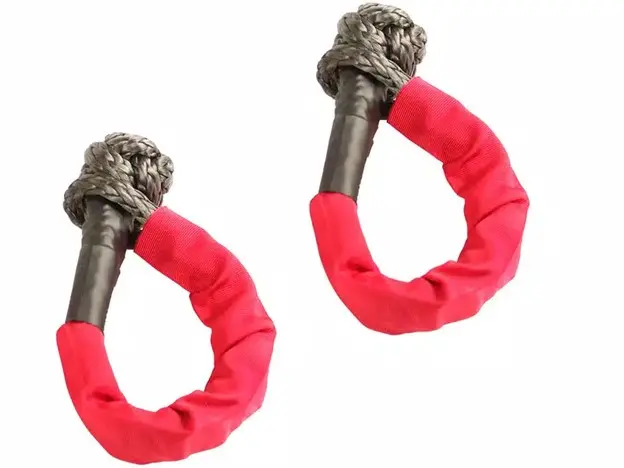 Rugged Ridge 7/16In Soft Rope Shackle, Red Pair 1
