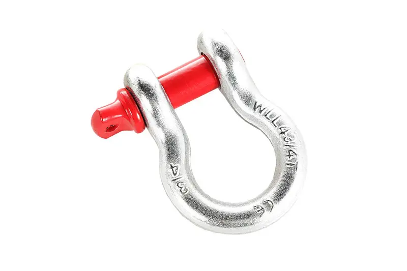 Rugged Ridge D-Ring Shackle, 3/4In - Galvanized W/Red Pin 1