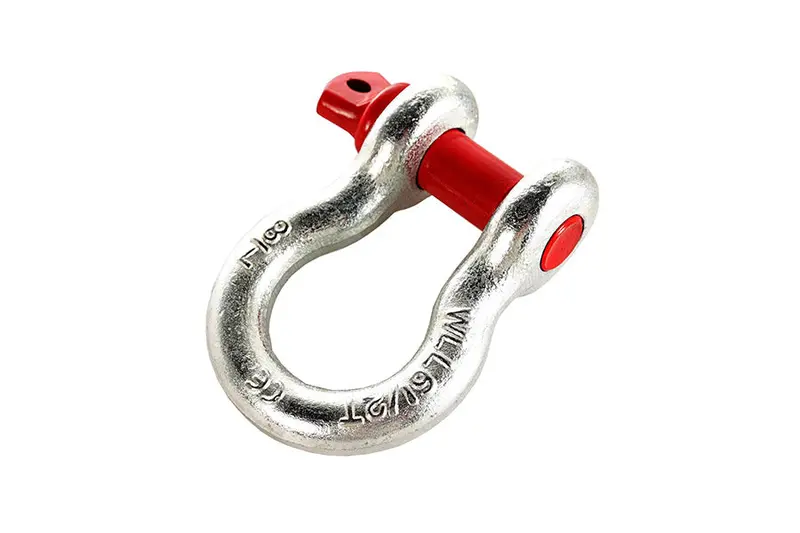 Rugged Ridge D-Ring Shackle, 7/8In Galvanized W/ Red Pin 1