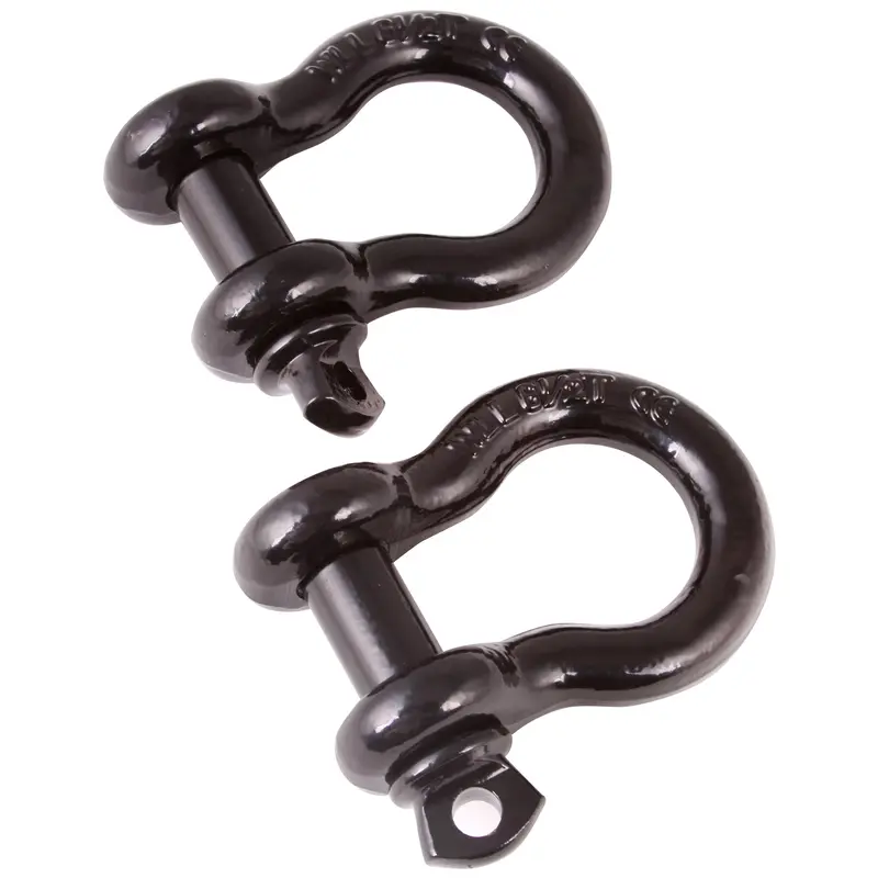 Rugged Ridge D-Ring Shackles, 3/4In Black - Pair 1