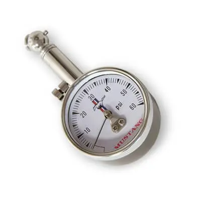 Scott Drake Mustang Tire Pressure Gauge With Tri-Bar Logo And Case 1