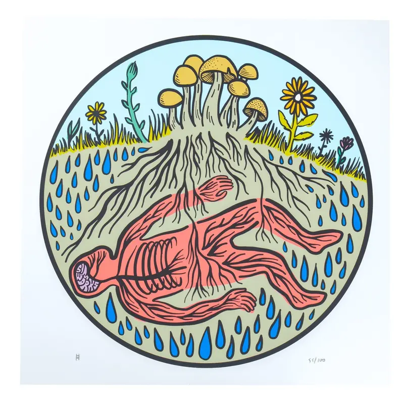 Simworks Human Mushroom Screen Print By Nicholas Haig-Arack 1