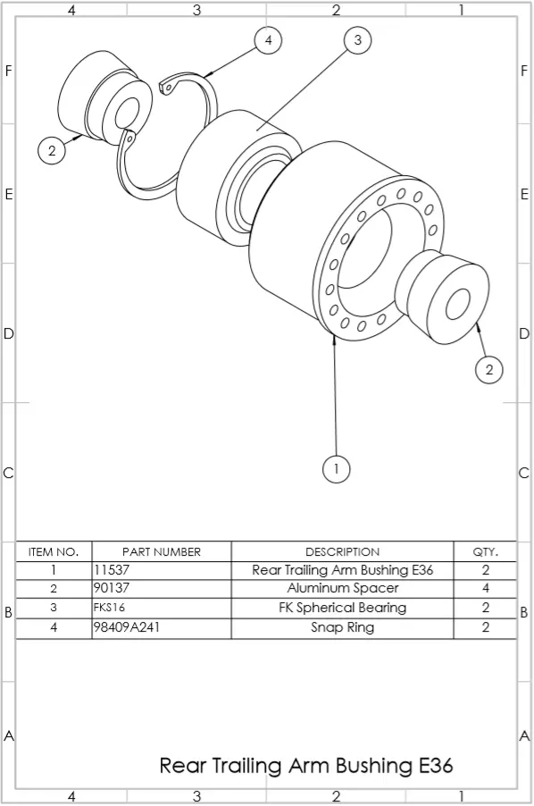 Spl Rear Trailing Arm Bushings E36 1