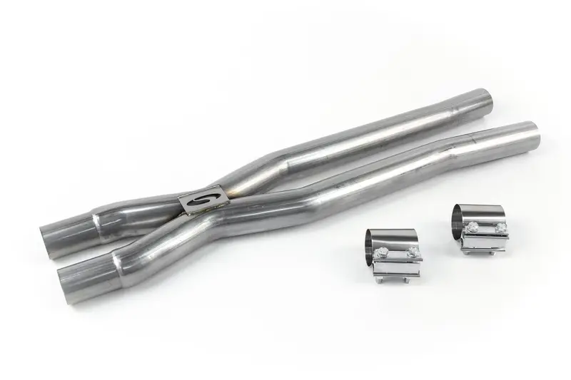 Steeda S550/S650 Mustang Gt 5.0L Coyote 304 Stainless Resonator Delete X-Pipe (2018-2024) 1