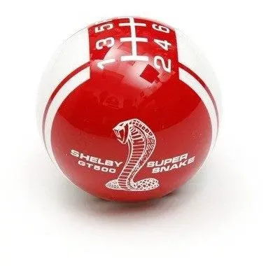 Super Snake Shift Knob - Red W White Stripes 1
