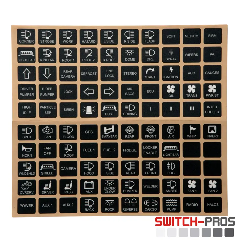 Switch-Pros Horizontal Switch Panel Sticker Labels 1