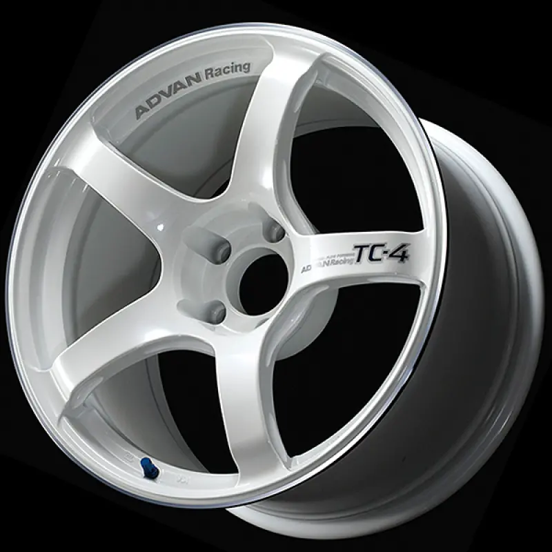 Advan Tc4 Racing Wheel: 17X6.5", +40 Offset, 4X100 Bolt Pattern, 63Mm Hub Bore – White Metallic With Ring 1