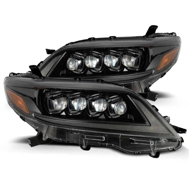 Alpharex Luxx Led Projector Headlights For 2011–2021 Toyota Sienna – Plank-Style Alpha Black With Sequential Turn Signals & Drl 1