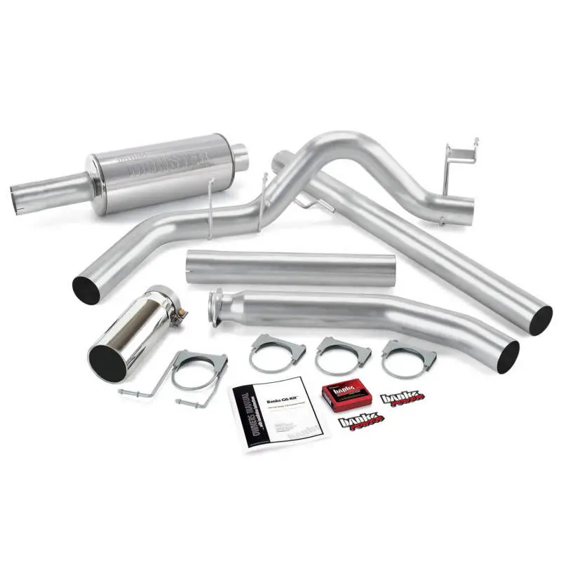 Banks Power Exhaust Git-Kit For 1998–2000 Dodge 5.9L Standard Cab – Single Side Stainless Steel System With Chrome Tip 1